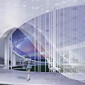 Indoor Modern Garden Features With Green Lawn Area For Family Leisure Activities
