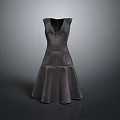 Stylish Dark V neck A line Dress With Smooth Fabric For Daily Use