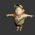 Cute 3D Scout Boy Character with Yellow Cap Orange Scarf Badges Arms Outstretched