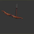 Traditional Archery Weapon With Red Arrows Brown Quiver And Orange Straps