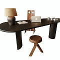 Vintage Desk Chair Stool Table Lamp Desk Ornaments 3d model