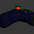 Navy Blue Computer Game Controller With Orange Joysticks And Black Buttons 3d model