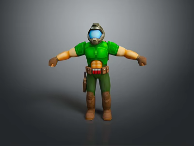 Worker European worker mechanic builder repairman miner digger modern figure 3d model