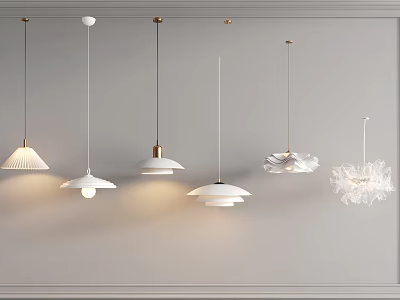 Modern Pendant Lights Featuring Unique Contemporary Designs And White Gold Accents 3d model