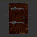 Vintage Solid Wood Cabinet Door With Metal Hinges And Decorative Lock