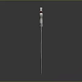 Ornate Metal Sword With Silver Blade Red Handle And Crossguard On Dark Background