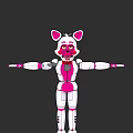 Pink And White Robot Doll With Rabbit Ears Red Eyes And Open Arms Design
