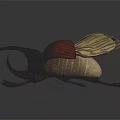 Detailed Dark Bodied Beetle Sculpture With Light Textured Wings As Decorative Piece