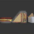 Fresh Assorted Sandwiches With Cafe Deli Packaging And Served On Plate