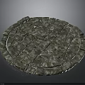 Circular Gray Stone Paving Slabs With Irregular Pattern For Architectural Ground