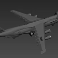Gray Passenger Airliner with Four Engines Long Wings and Tail Logo Design