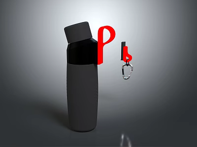 Sleek Black Water Bottle With Secure Lid And Portable Design For Daily Use 3d model