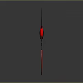 Futuristic Battle Axe Weapon with Black Handle and Red Glowing Accents