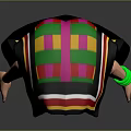 Ethnic Character With Colorful Headdress White Top Black Long Skirt And Green Bracelet