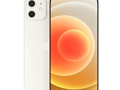 Sleek White Smartphone With Dual Rear Cameras And Gradient Circular Screen Design 3d model