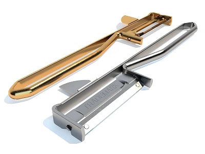 Modern Gold and Silver Metal Door Handles for Home Furniture Decor 3d model