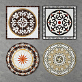 European-style floor tile floor mosaic tile 3d model