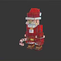 Pixel Style Santa Claus Themed Christmas Decorative Furniture Figurine Ornament