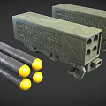 Mechanical Devices Featuring Gray Boxes Yellow Spheres Red Indicators And Black Cylindrical Parts
