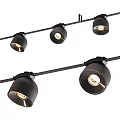 Black Track Spotlights With Multiple Adjustable Heads For Modern Home Lighting 3d model