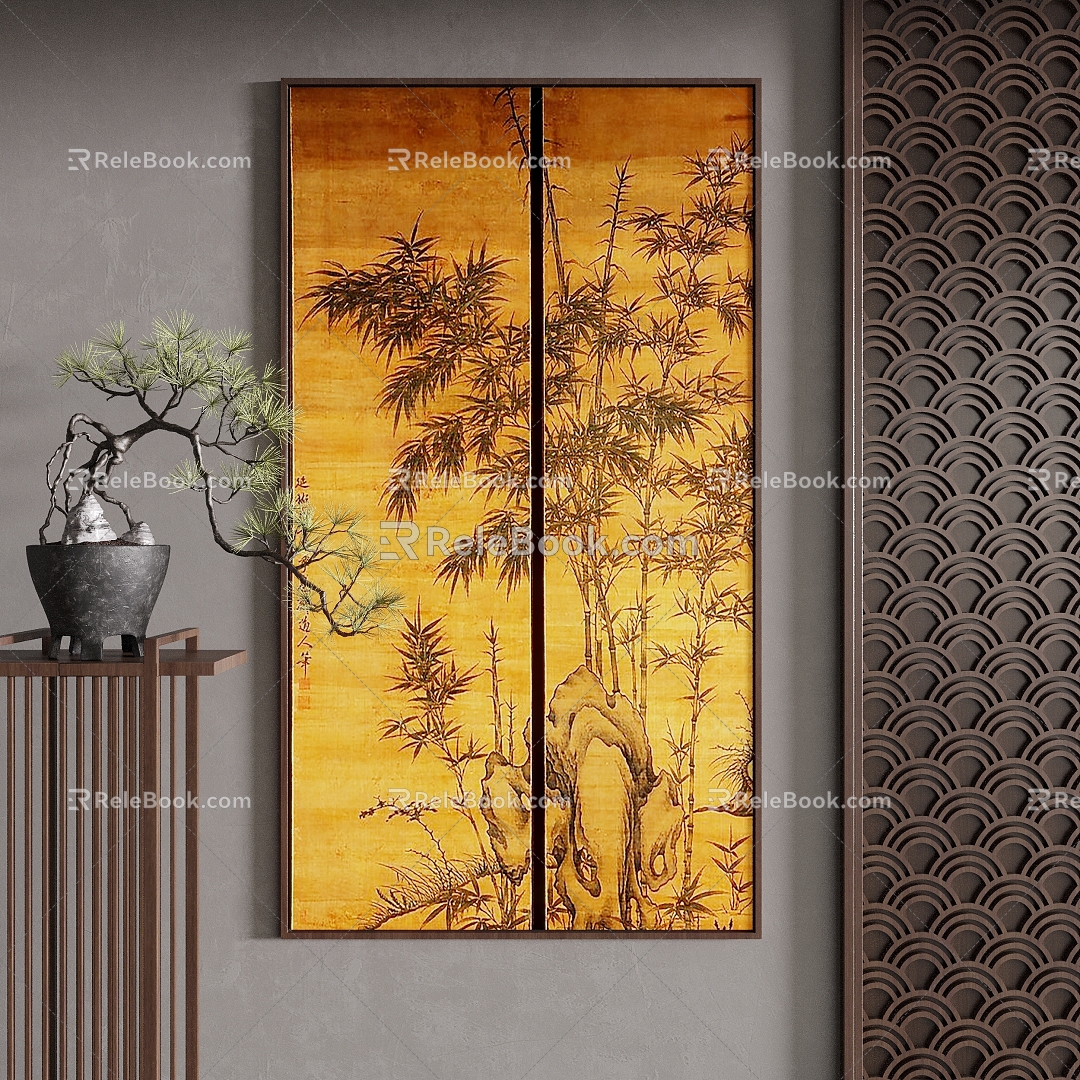 New Chinese Decorative Painting 3d model