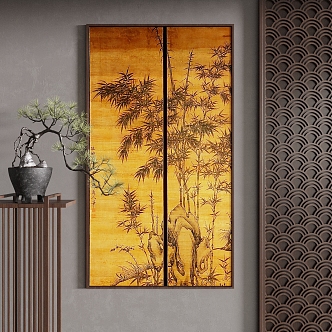 New Chinese Decorative Painting 3d model