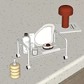 Practical Metal Bathroom Storage Rack With Wheels And Toiletries Mirror Towel
