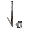 Modern Outdoor Lighting Combinations With Tall Column And Square Lantern Designs 3d model