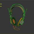 High Quality Vintage Audio Headphones With Wooden Headband Metal Bracket And Orange Earpads