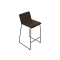 Modern Leather Bar Stools With Metal Frame And Padded Seat Design