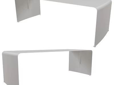 Modern White Dining Table Featuring Sleek Surface Clean Lines And Minimalist Design 3d model