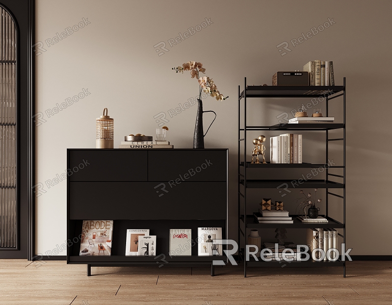 Low Cabinet, Bucket Cabinet, Decorative Cabinet, Shelf and Bookshelf model