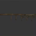 Wooden Plank Walkway With Long Structure And Multiple Supported Legs Design