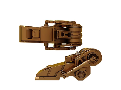 Brown Industrial Mechanical Components With Structural Design And Metallic Texture 3d model