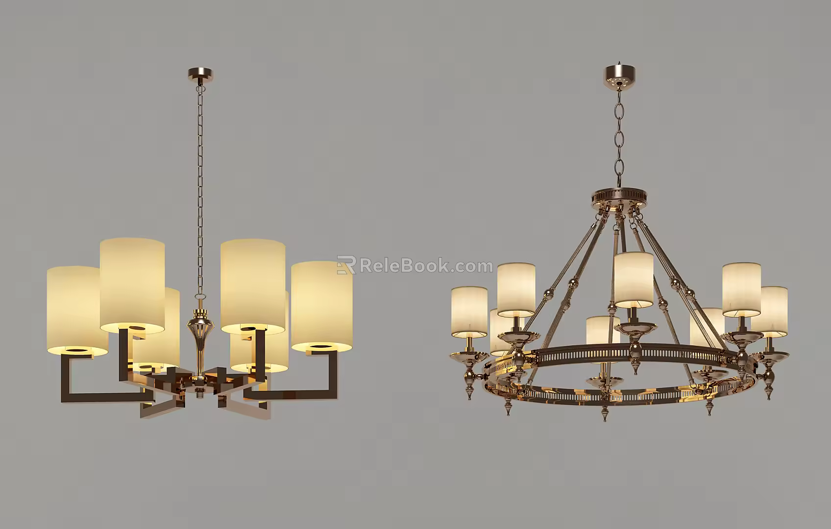 New Chinese Chandelier New Chandelier Combination 3d model