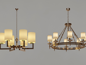 New Chinese Chandelier New Chandelier Combination 3d model