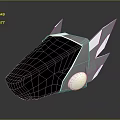 Modern Abstract Metal Sculpture With Futuristic Geometric Design Blue Black Silver Finish