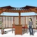 Modern gallery courtyard sketch 3d model