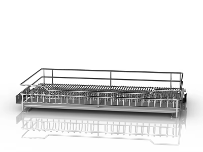 Stainless Steel Kitchen Drying Rack For Utensils And Dish Storage 3d model