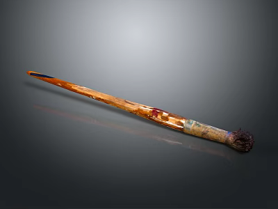 Daily Life Brush With Natural Texture Wooden Handle And Color Variation Bristle Head 3d model