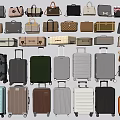 Various Styles of Fashionable Bags and Suitcases in Different Colors and Designs