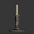 Elegant Silver Candle Holder With Classic Design And Decorative Base Holding Candle