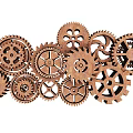 Wooden Mechanical Gears Design With Various Sizes And Intricate Patterns 3d model