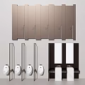 modern sink public partition urinal wash basin 3d model