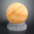 Natural Wooden Sphere With Gray Stone Base Decorative Piece Showcasing Fine Craftsmanship And Texture