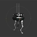 Futuristic Robot Character With Circular Body Antennas Mechanical Legs And Control Panel