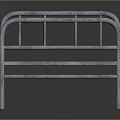 Double Bed with Railed Metal Frame and Simple Modern Bedroom Furniture Design