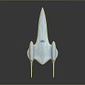 Futuristic Silver Craft With Sleek Aerodynamic Design And Twin Thrusters On Dark Reflective Background