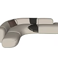 Modern Multiplayer Sofa Shaped Sofa 3d model