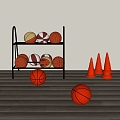 Basketball practice stand 3d model